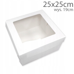 

Pudełko Na Tort Ciasto Okienko Białe 25X25X19