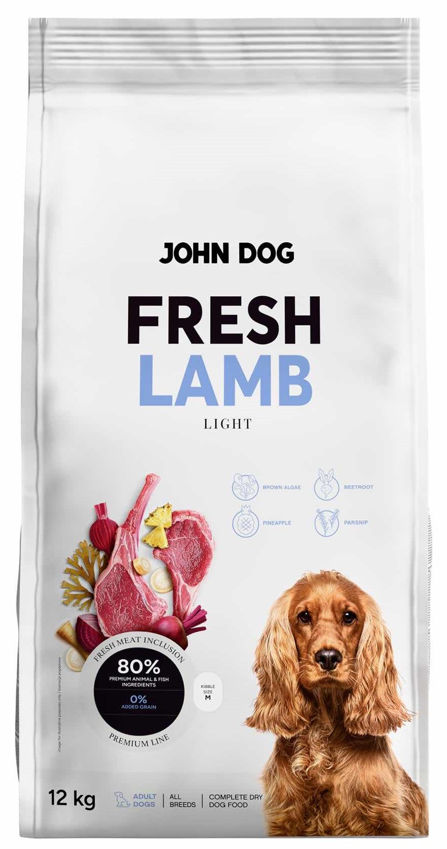 JohnDog Fresh Adult Light Jagnięcina 12kg