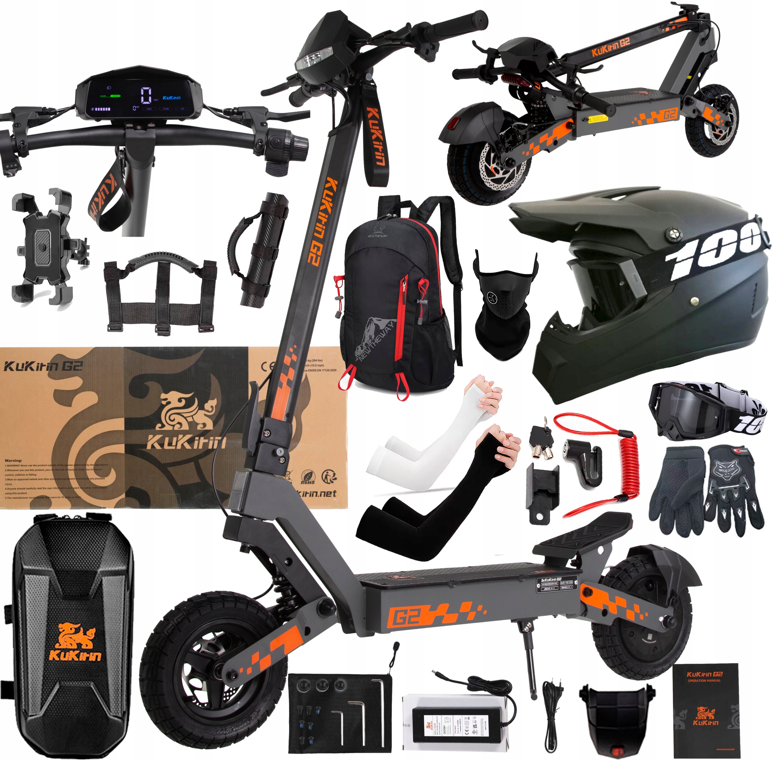 KuKirin G2 Skládací elektrické vozidlo 48V 15Ah 800W 45KM/H +10 Dárek Pl