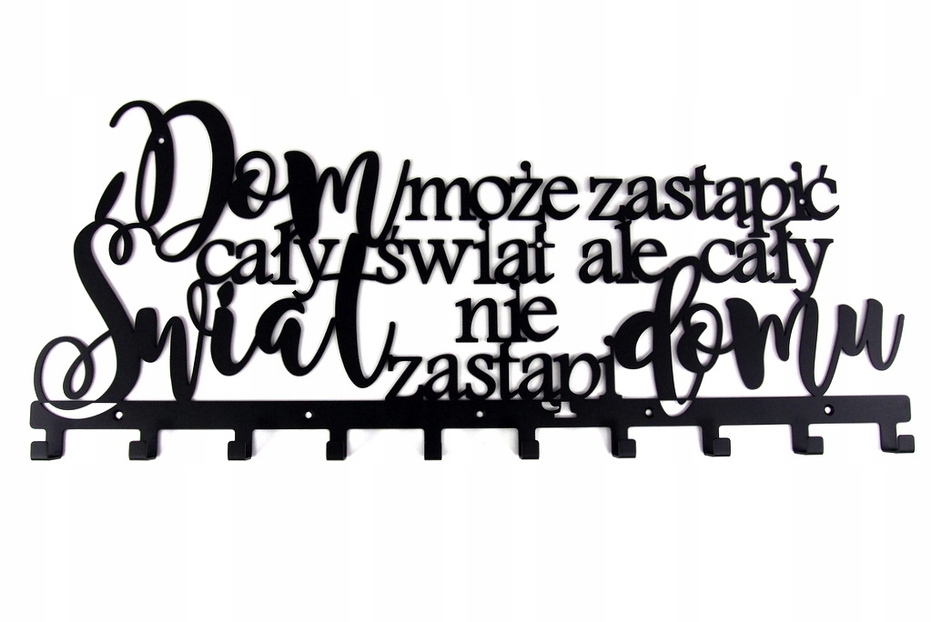 

Wieszak do przedpokoju na ubrania z sentencją Pl
