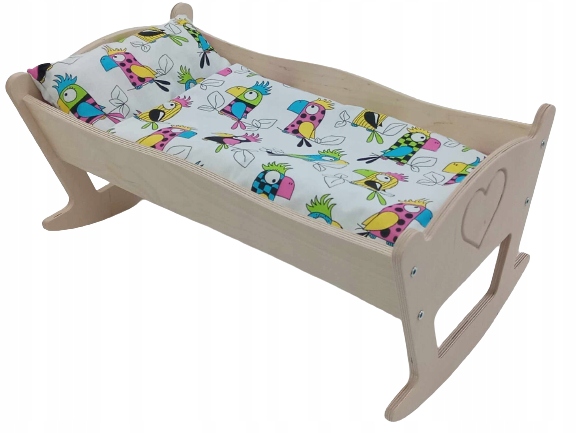 KOŁYSKA DLA LALEK DUŻA GRAWER. POŚCIEL BAWEŁNIANA