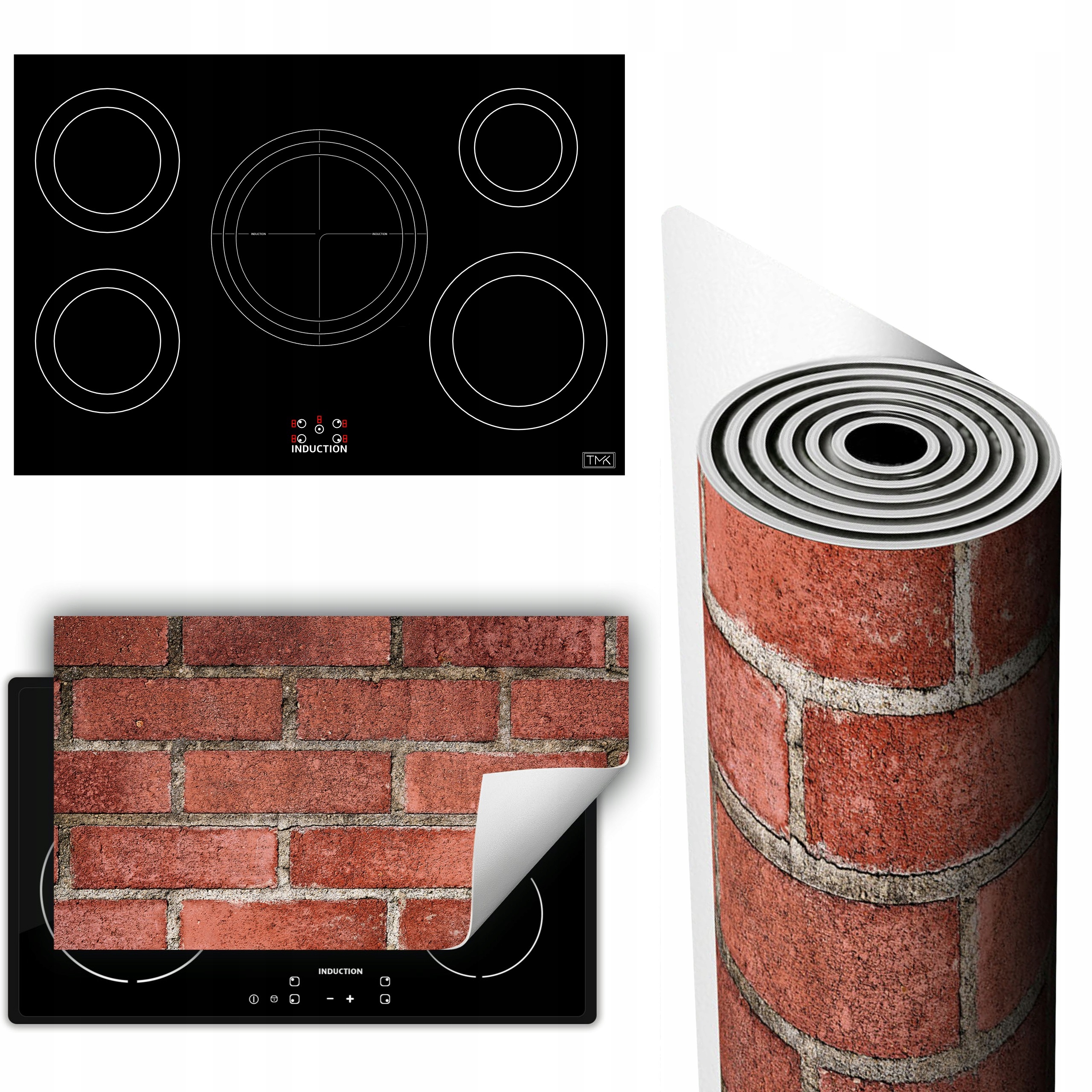 Vinylová Podložka Ochrana Sporáku Desky 90x52 Cihla