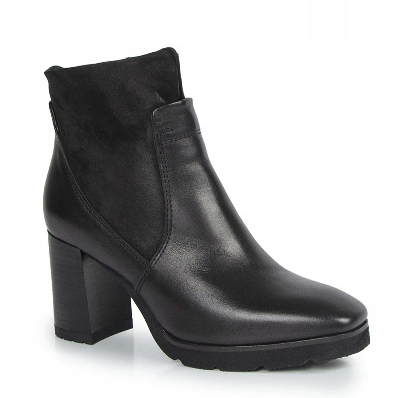 Simen 4473A Kotníkové Boty Sloupek Kůže Lico Černé 36