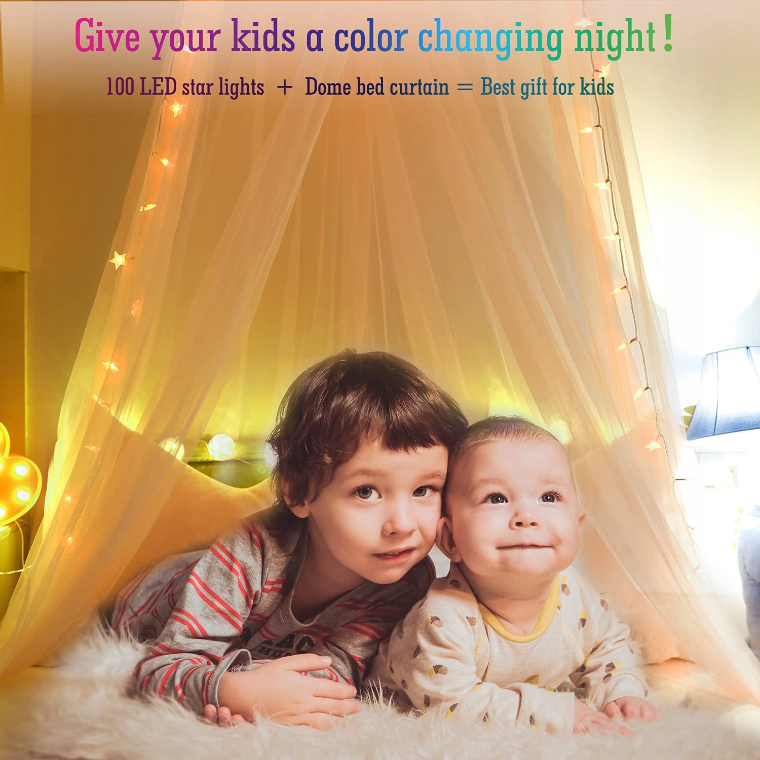 HEYCOLOR Baldachim Łańcuch Girlanda Świetlna Lampki 8 Trybów 100 LED — miniatura 3