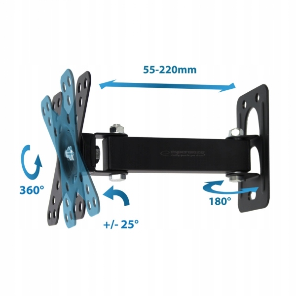 MOCNY UCHWYT TV WIESZAK DO TELEWIZORA 12 - 50 CALI Model Horus