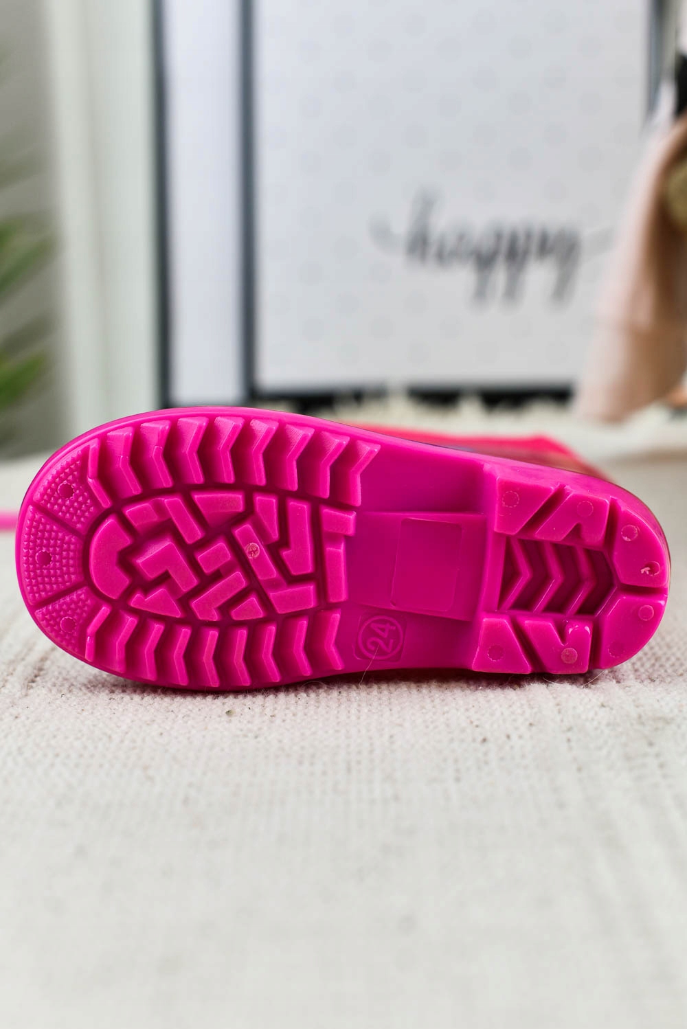 Kalosze dziecięce Groszki różowe (25) Długość wkładki wew. 15.5 cm