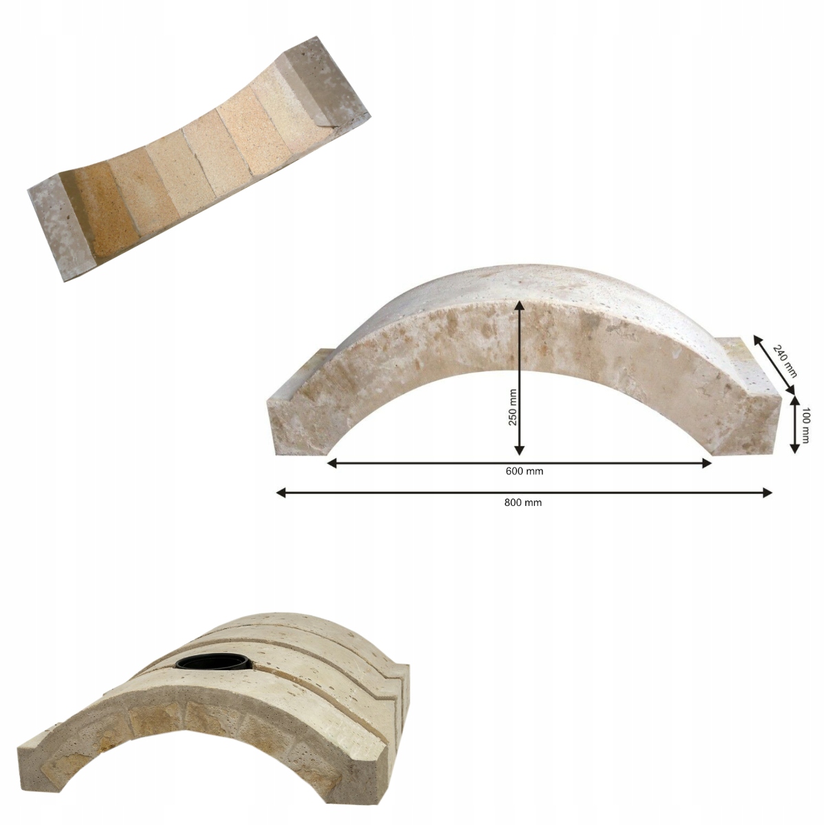 Šamotová kupole, oblouk, kryt šamotové pece