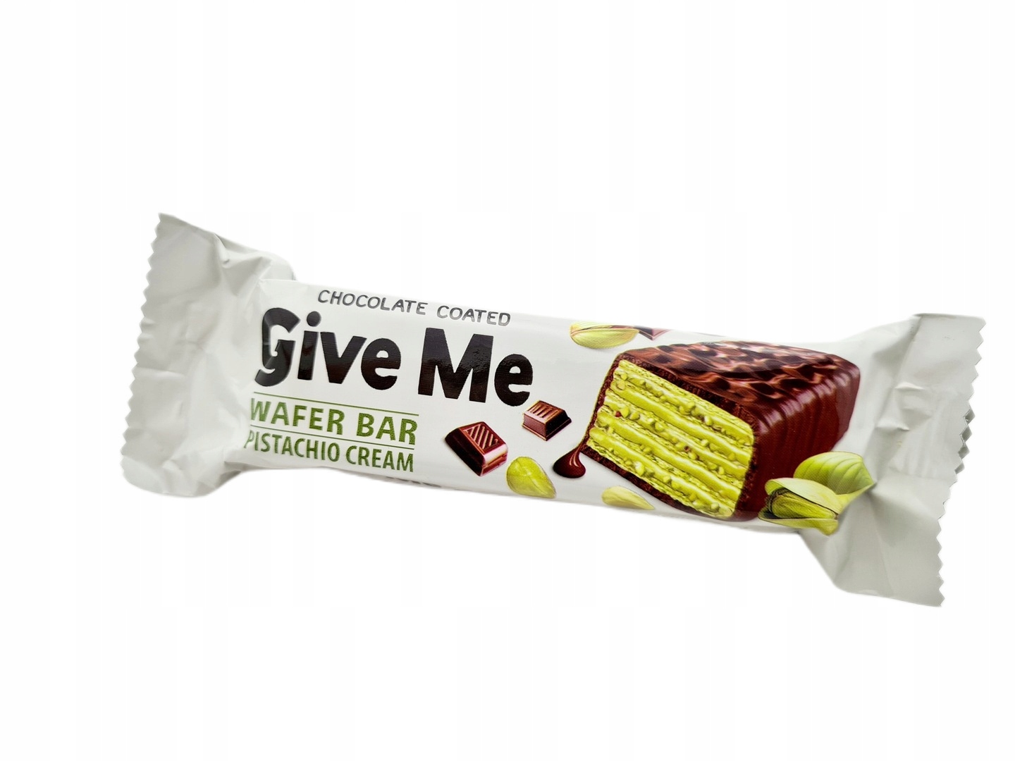 Levně Give Me Wafer Bar Pistachio Cream Wafel s Pistáciovým krémem 40g 24 ks
