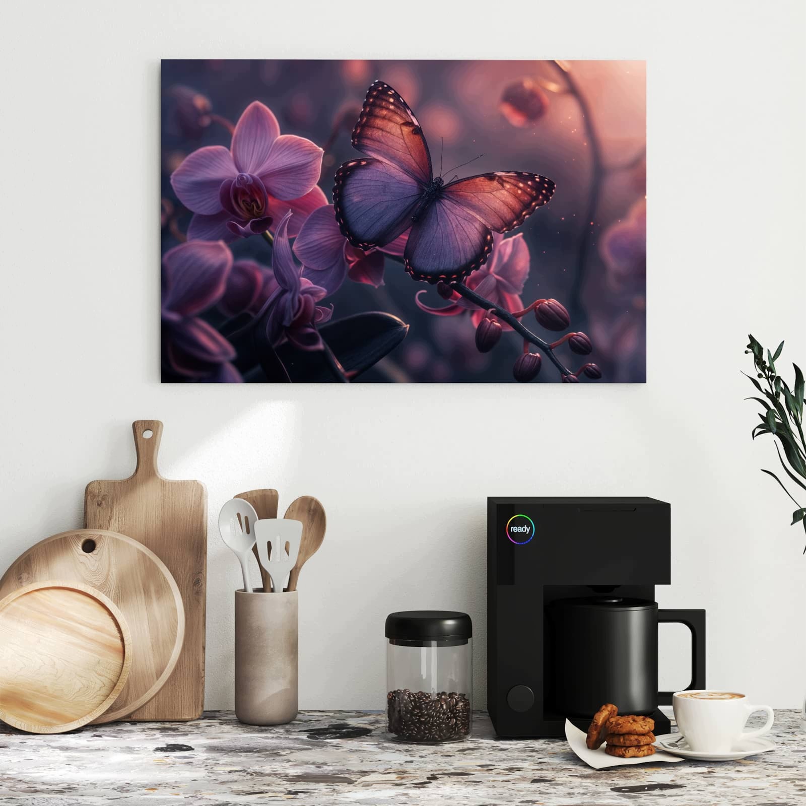Magnetická tabule Motýl Květina 60 × 40 cm
