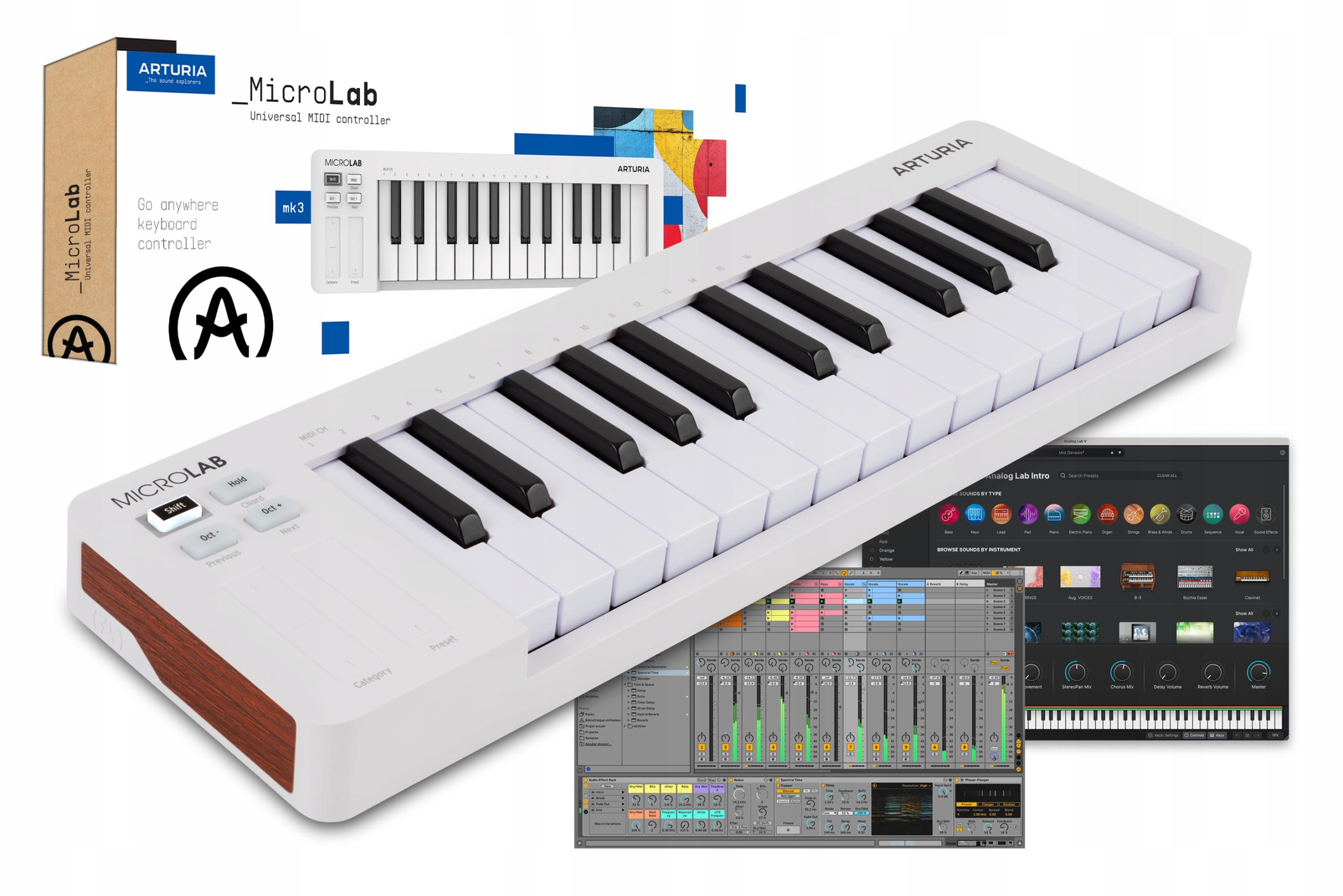 Arturia MicroLab mk3 MIDI Usb klávesnice Ableton Live Lite Analog Lab Intro