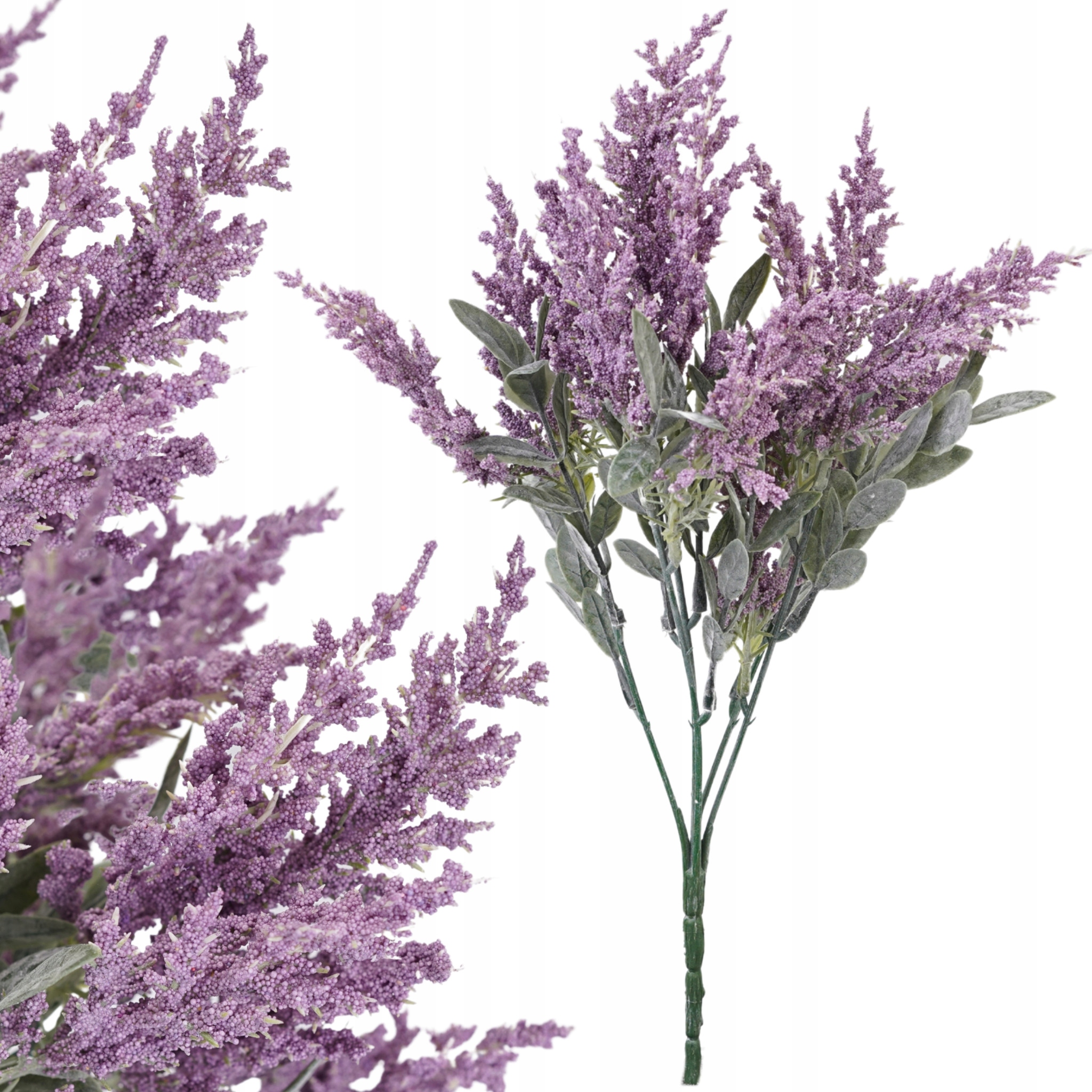 SZTUCZNE KWIATY LIŚCIE WRZOS 33cm DODATEK DO KOMPOZYCJI GĘSTA FIOLETOWA