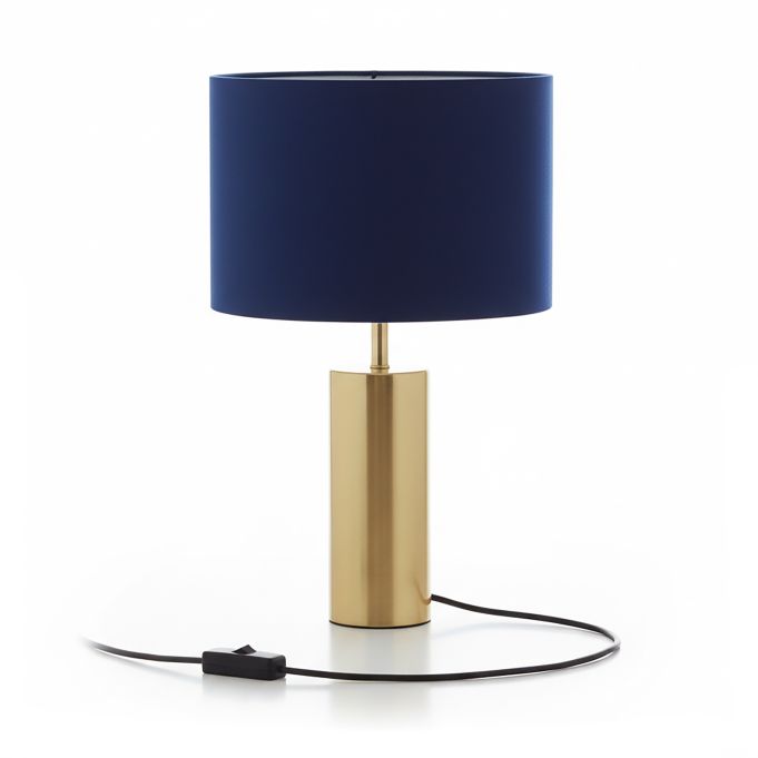 Luxusná stolová lampa s zamatovým tienidlom a zlatou základňou (H486)