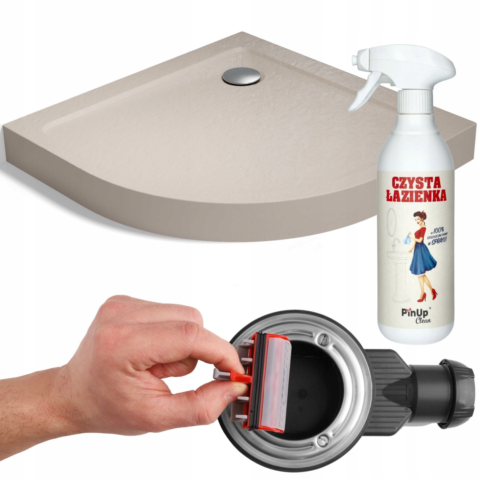Brodzik prysznicowy Doros A Compact Kaszmirowy 90x90cm syfon Ultra Slim