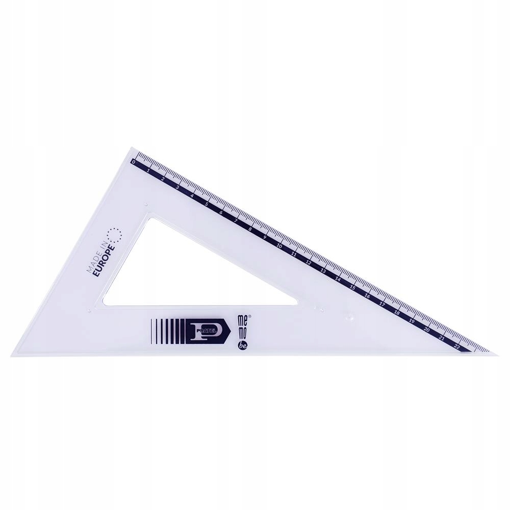 Zestaw geometryczny 4 elementy z linijką 30cm Kolor Przezroczysty