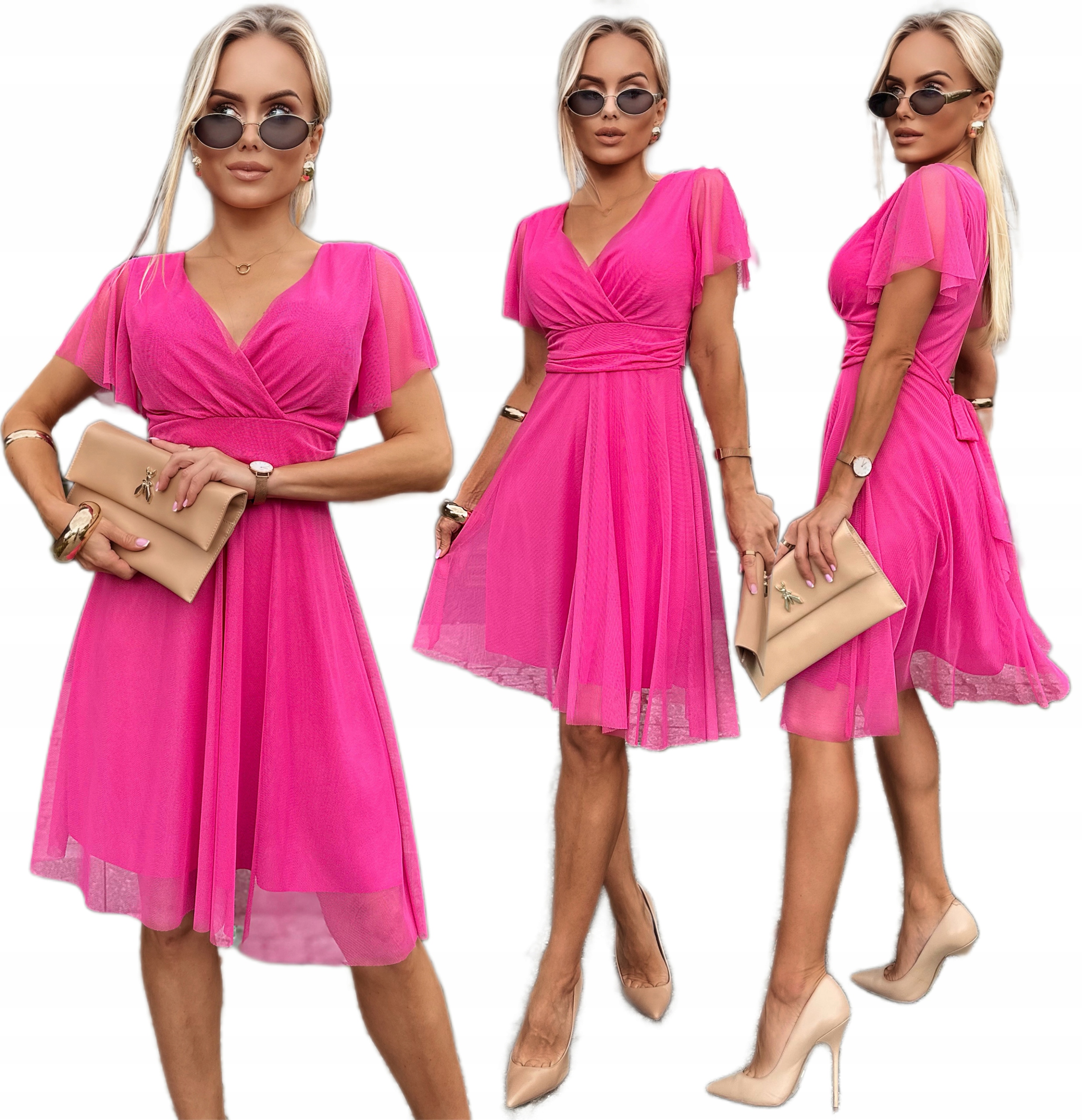 Elegantní dámské Šaty rozšířené, formální, šifonové, na svatební hostina , Dora