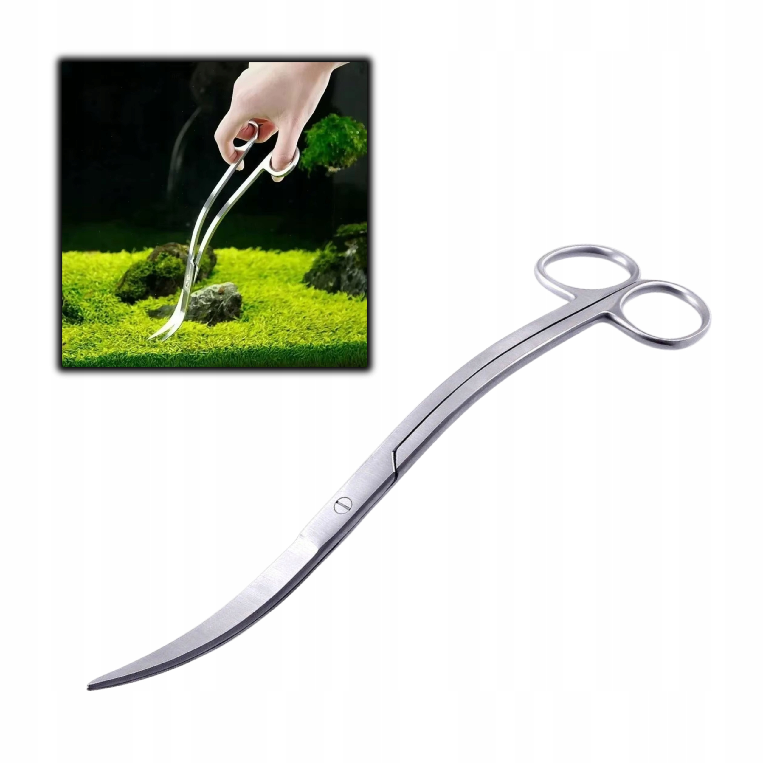 NOŻYCZKI DO AKWARIUM PRZYCINANIE ROŚLIN 25CM STAL NIERDZEWNA FALISTE