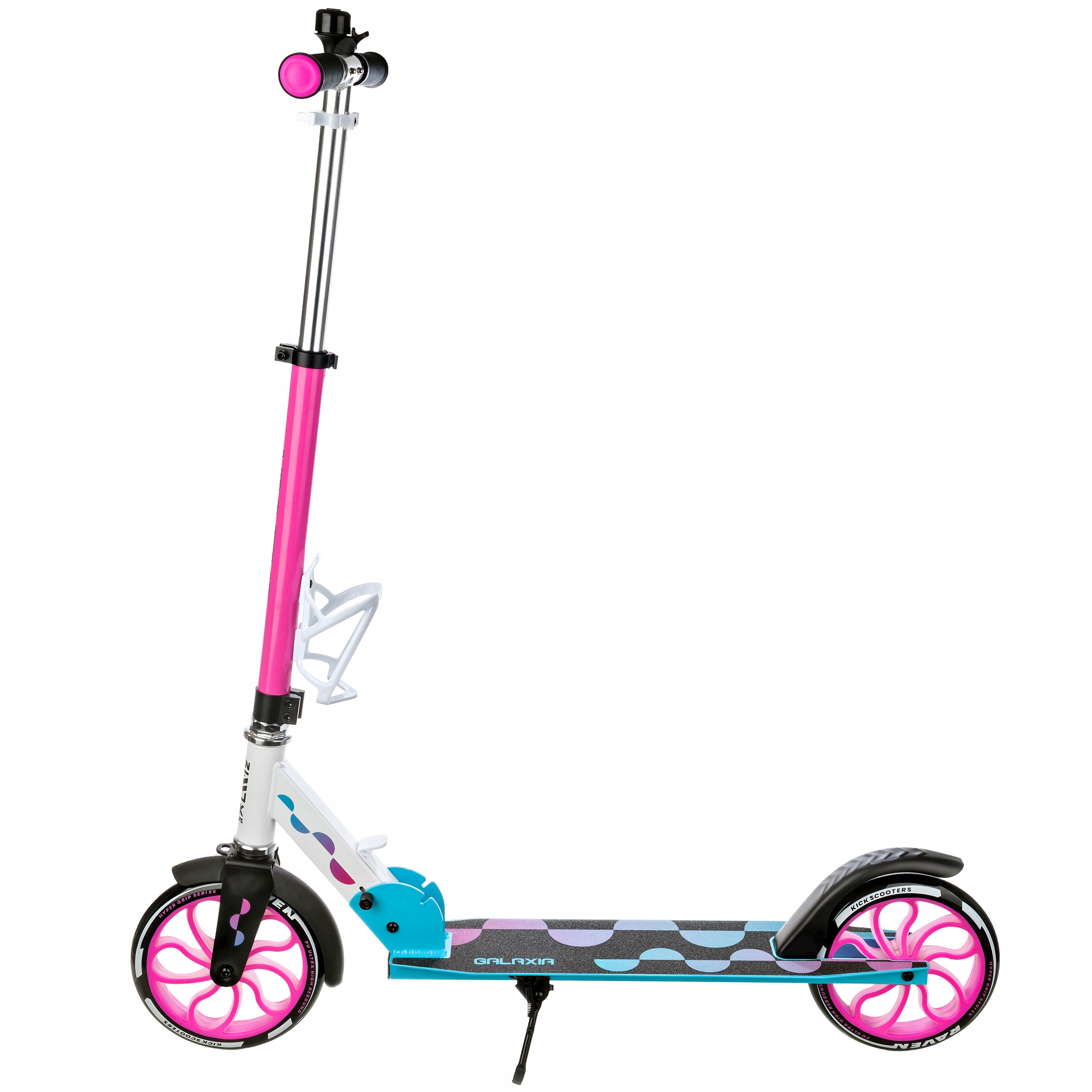 Hulajnoga Raven Galaxia Blue/Pink 200mm z koszykiem, dzwonkiem, kołami Led