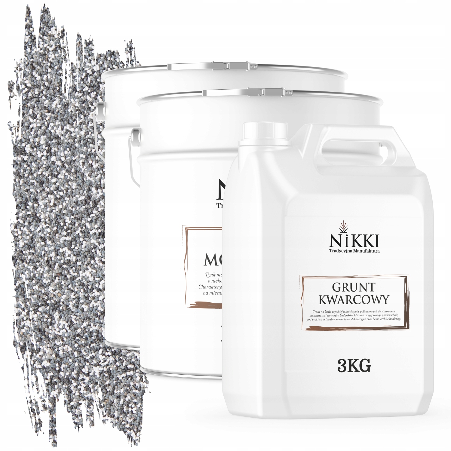 Mozaiková Omietka Živicová Farba Sivá M23 Ozdobná Sada 2x12,5KG Základný Náter