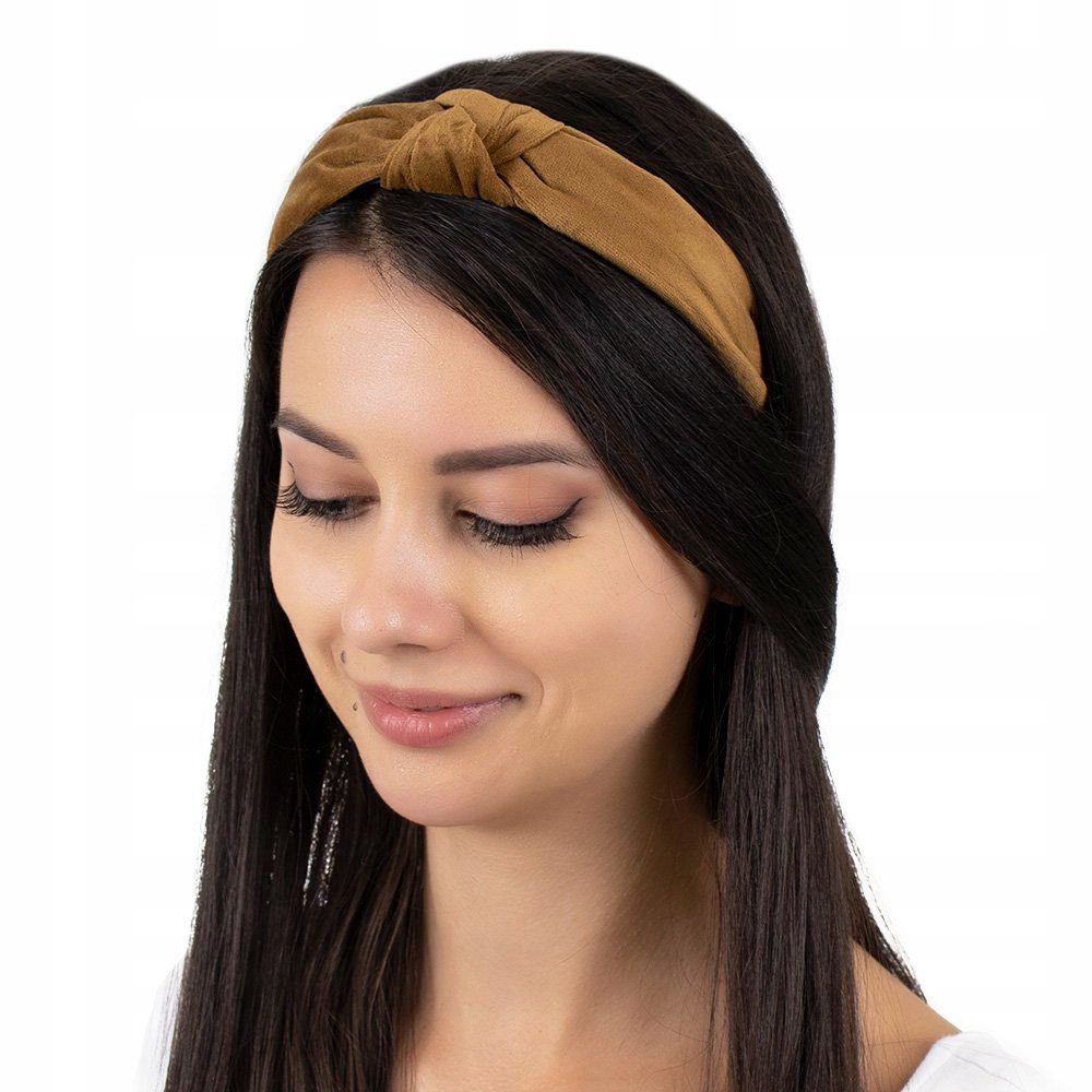 

Opaska Do Włosów turban Węzeł beżowa Welurowa
