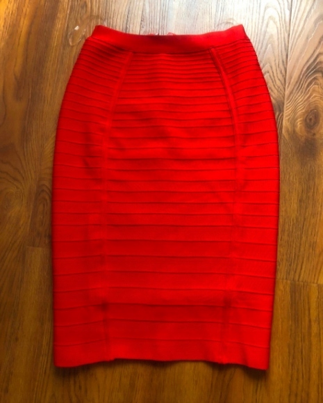 SPÓDNICA MIDI BANDAŻOWA PROSTA OBCISŁA L Płeć kobieta