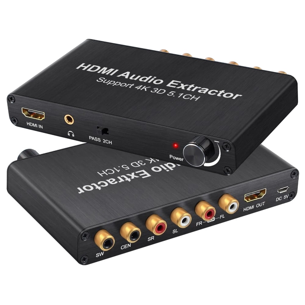 Ekstraktor Audio z HDMI z obsługą 4K 3D 5.1 Złącza wtyk HDMI