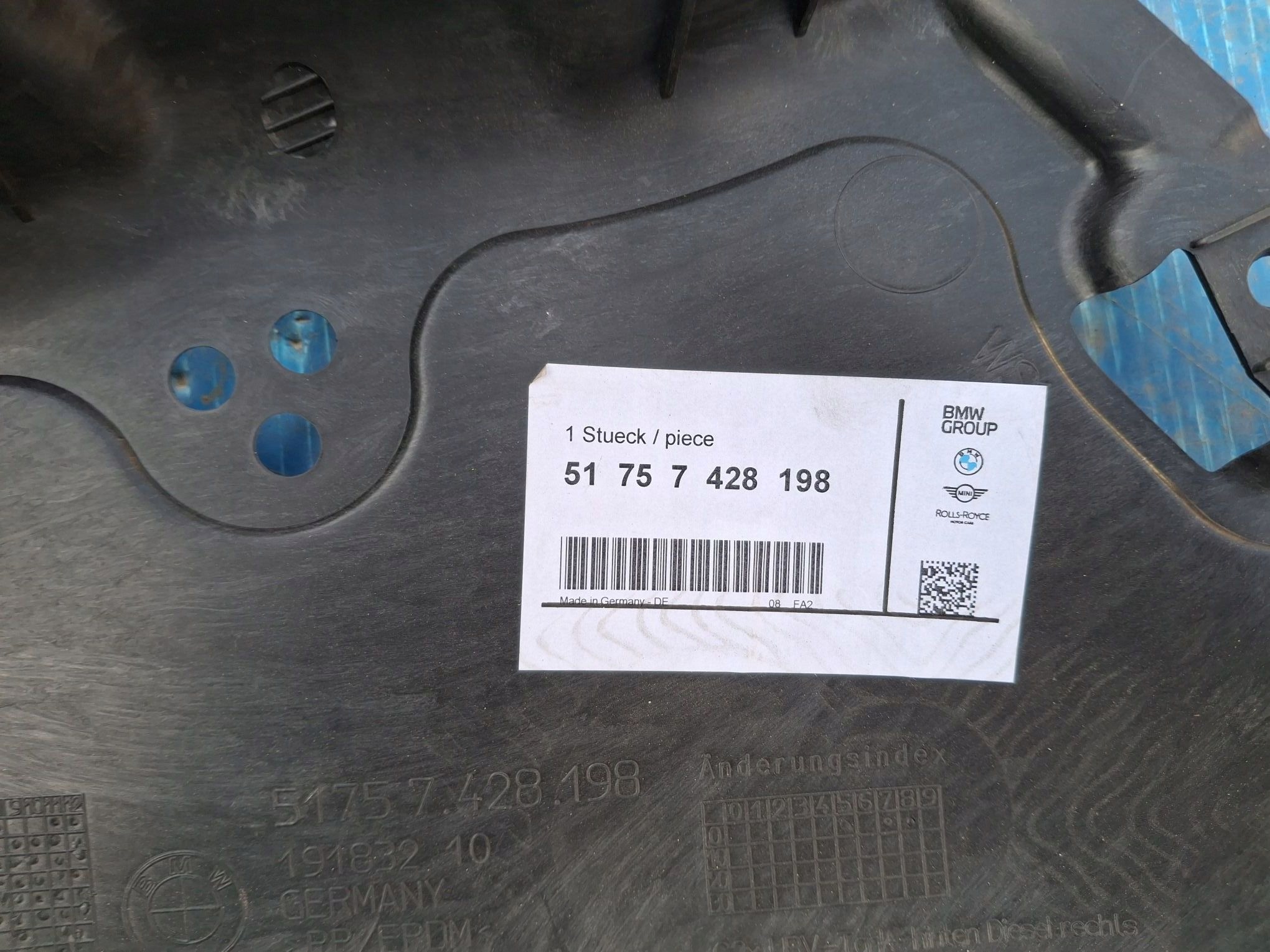 cover chassis rear right BMW 3 G20 G21 2018R->