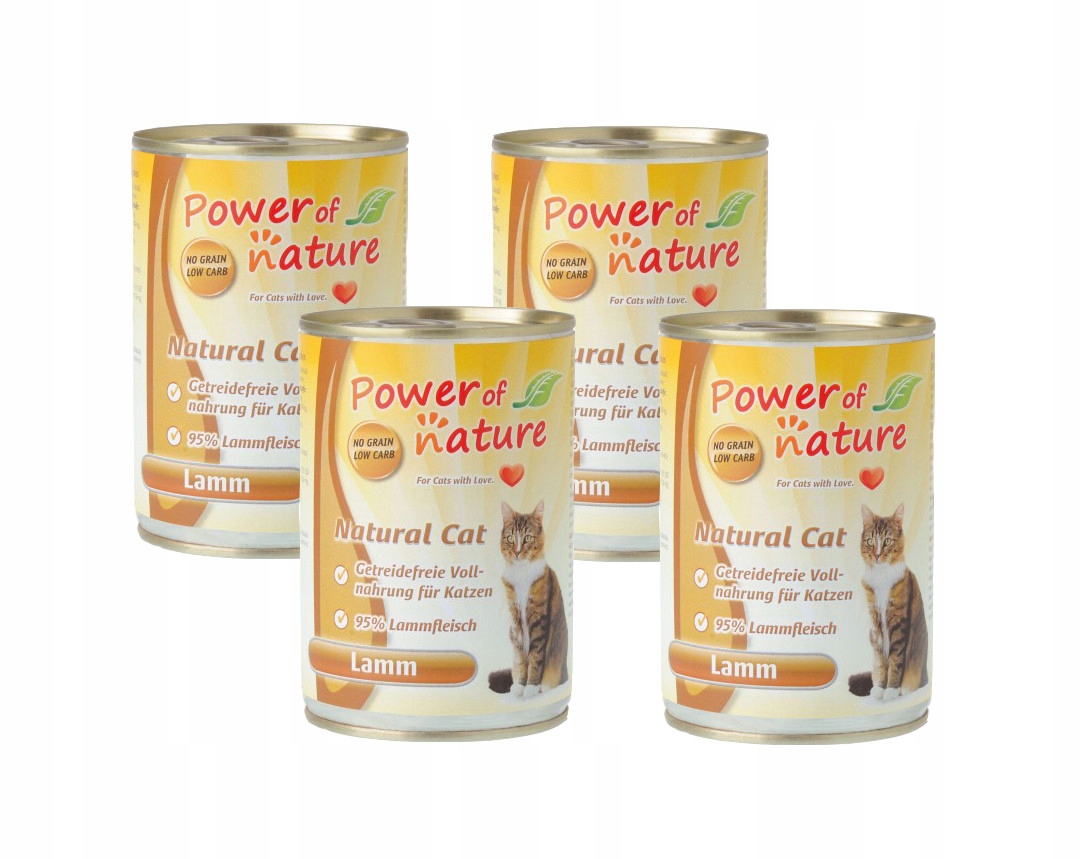 Levně Natural Cat Jehněčí maso plechovka 4x400 g