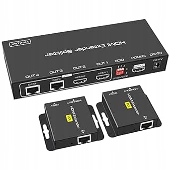 Rozbočovač Hdmi Vedindust 1 vstup 2 výstupy 50 m Cat5e 6 7 Ethernet Hdmi
