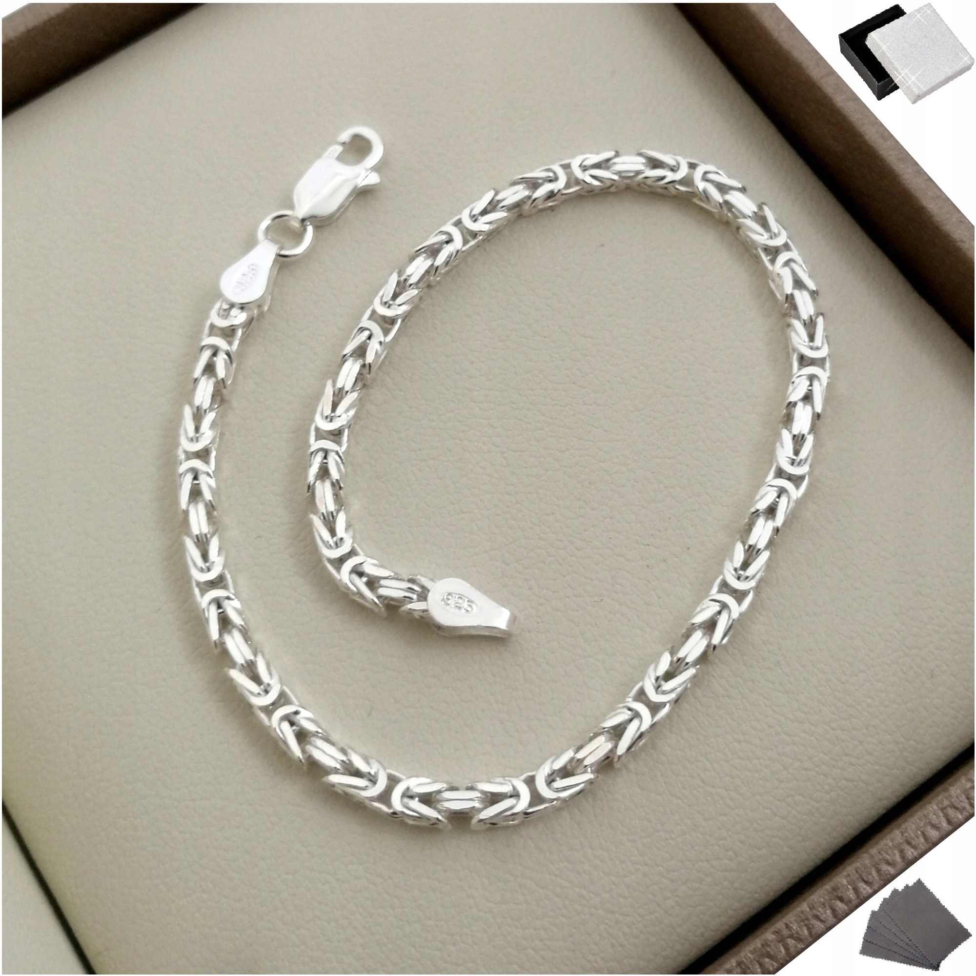 

Srebrna Bransoletka Splot Królewski 19CM Próba 925