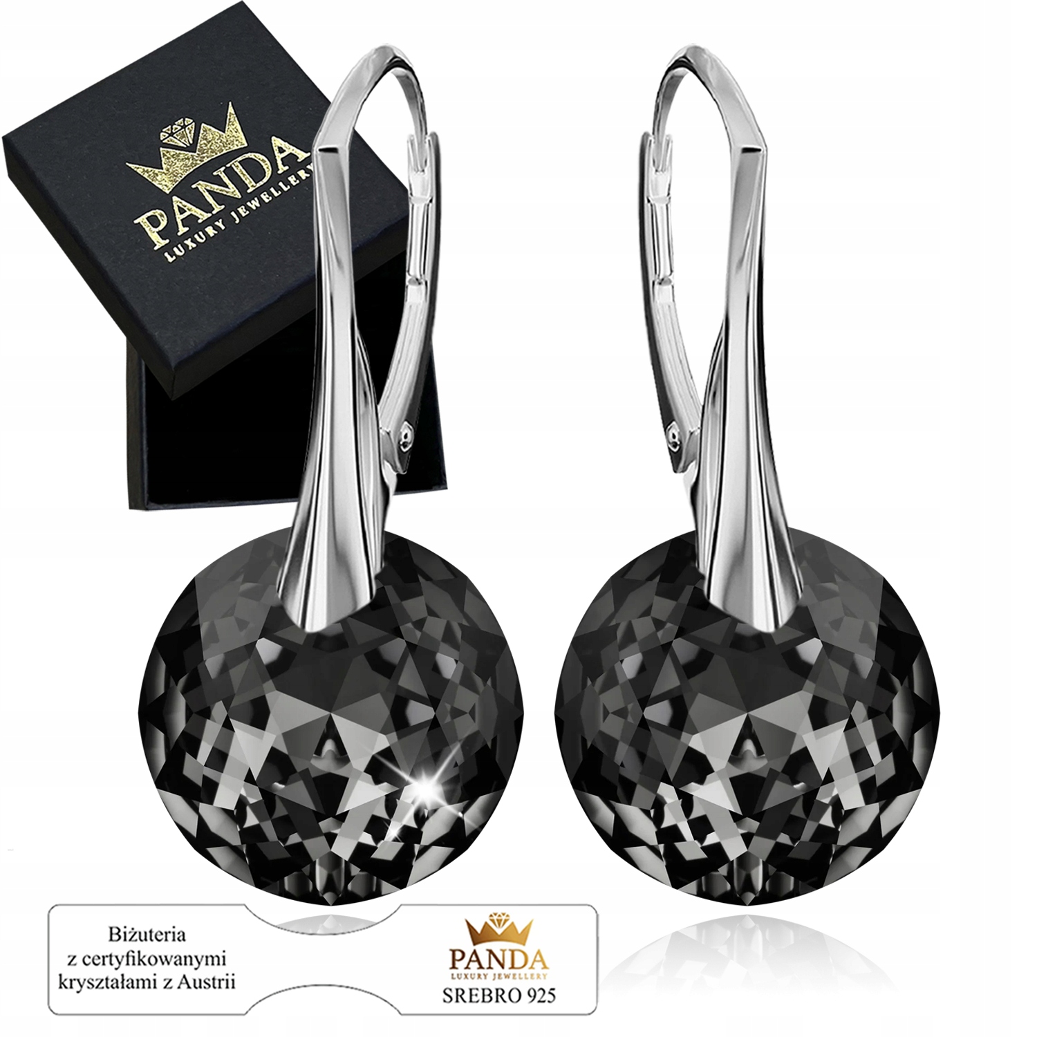 Dámské stříbrné Náušnice Kolečka Krystaly Dárek Svatý Valentýn Narozeniny