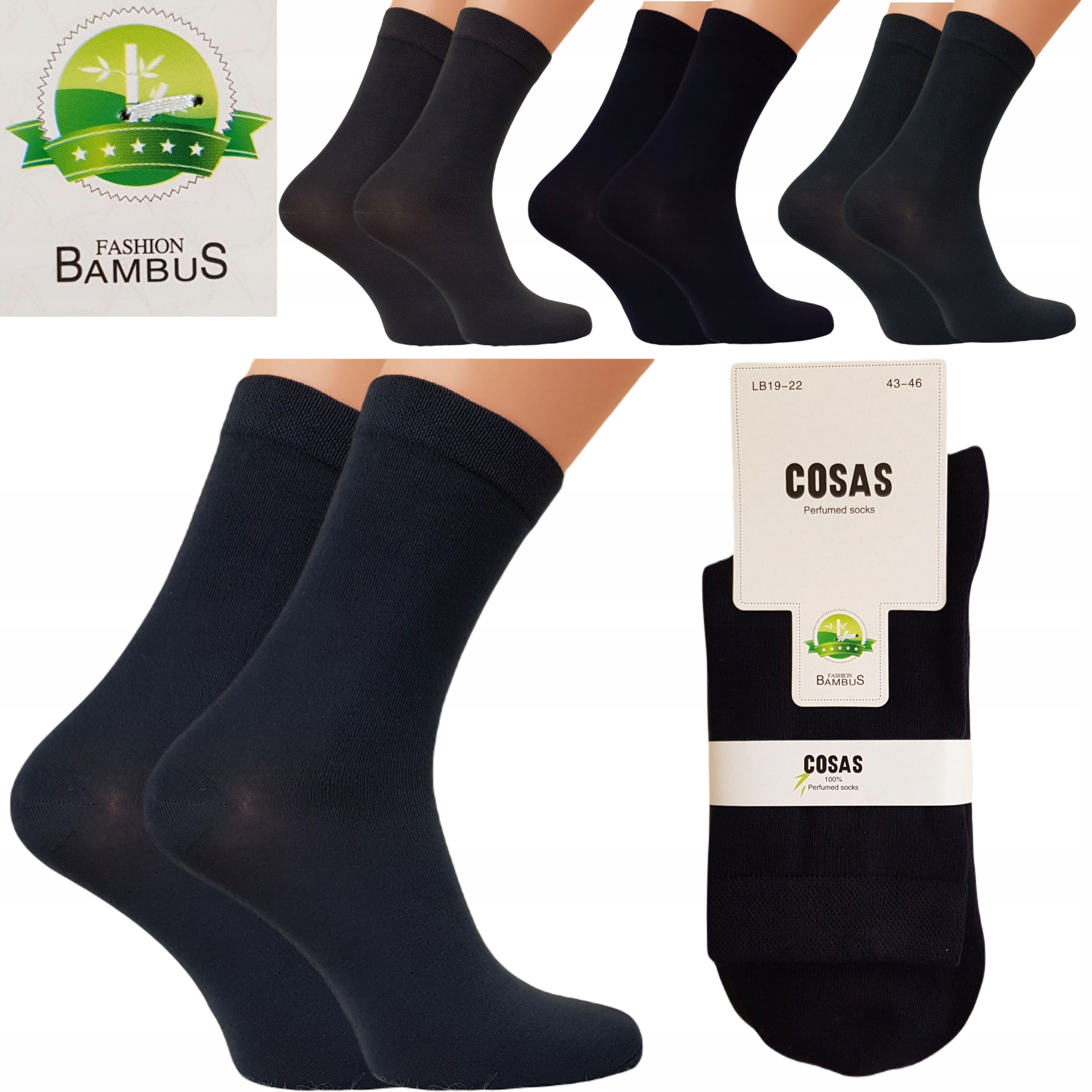 

4 x Skarpety Męskie Bambusowe Gładkie Klasyczne