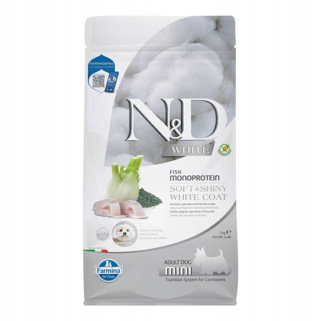 Levně Farmina N&d White Dog Mini 2kg Krmivo pro malé bílé psy Mořský okoun