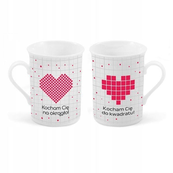 zestaw 2 kubków NBC wysokich 290ml - Kocham Cię do kwadratu / na okrągło — 5