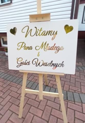 Tablica powitalna Wesele Dekoracje Złoty Witamy Pana Młodego i Gości 50x70 Marka KaDa