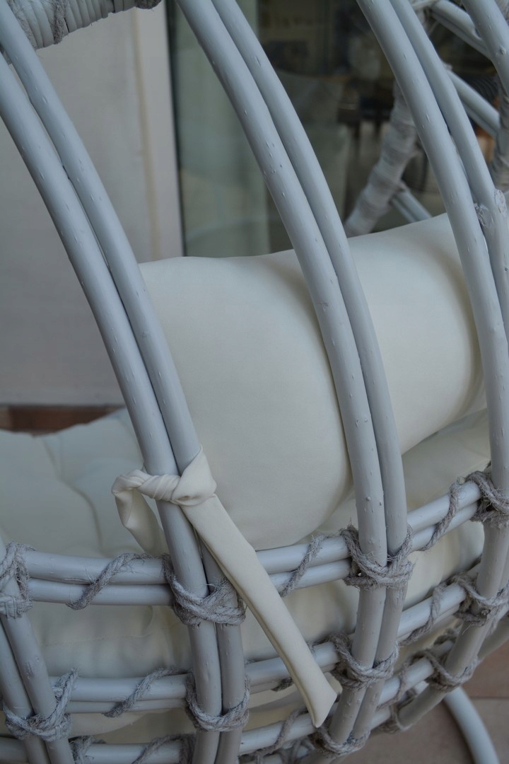 Huśtawka wiklinowa FOTEL WISZĄCY SZARY + poduszka Rodzaj huśtawka