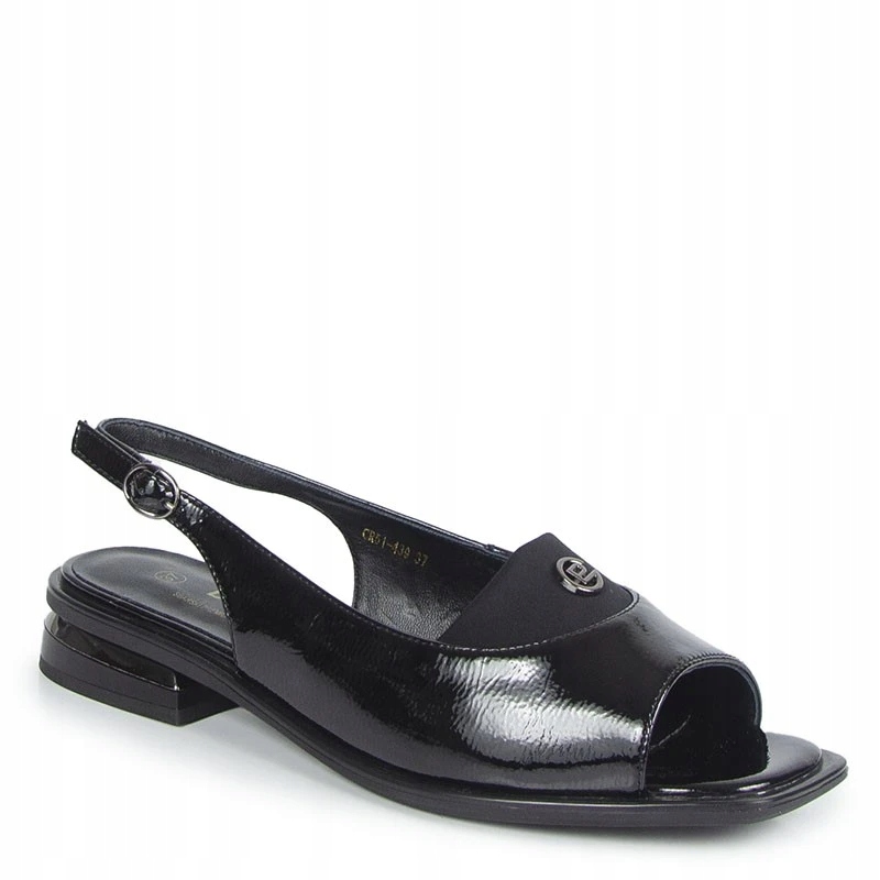 S.barski CR51-439 Černé Kožené Sandály 39