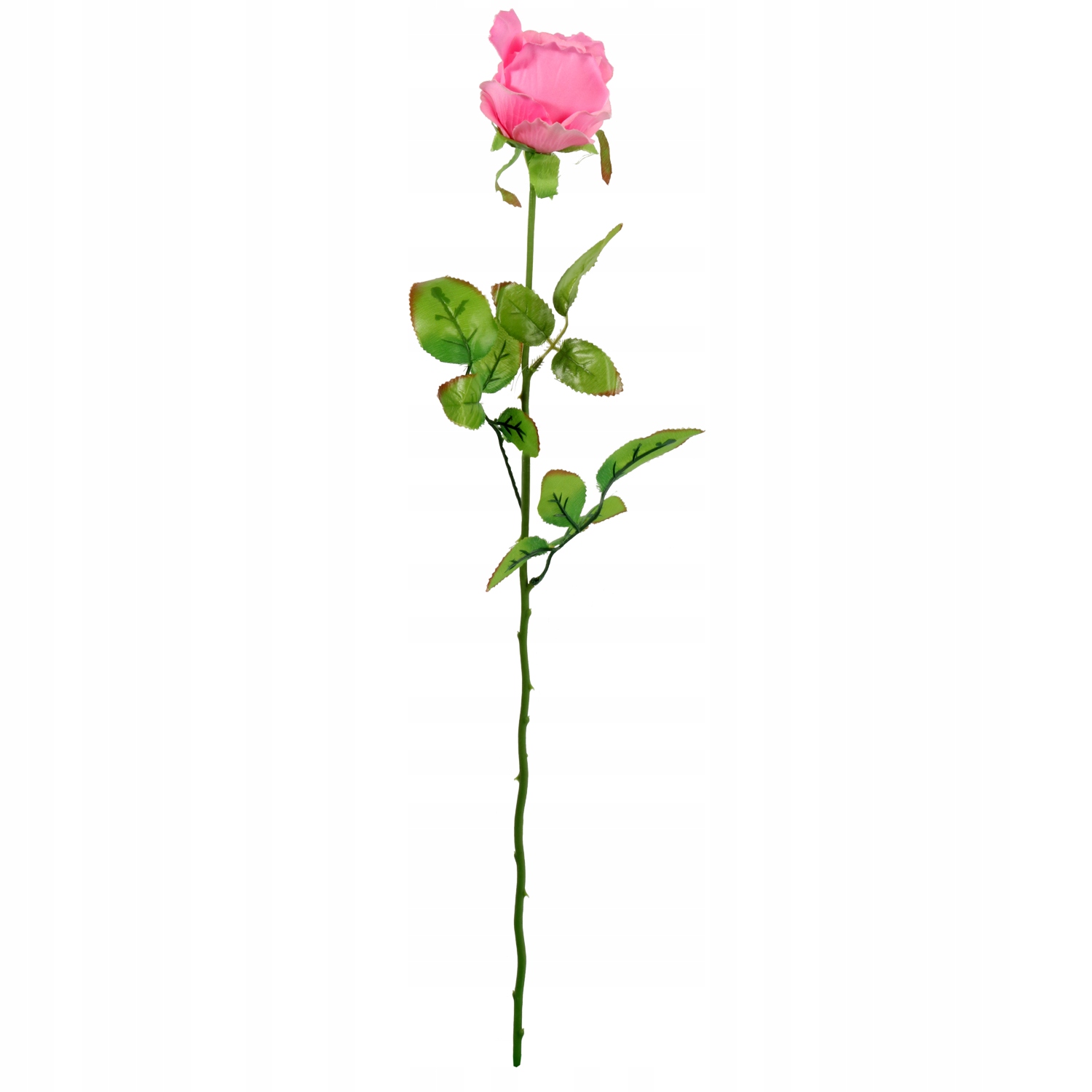 

Róża sztuczna pojedynka w pąku różowy 68cm Goliat