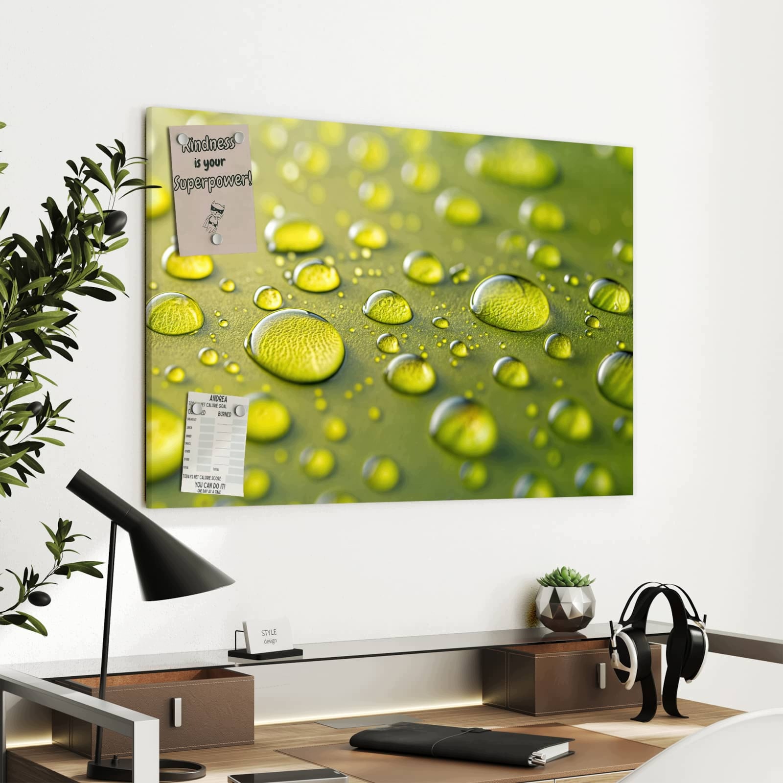Magnetická tabule Kapky vody Blízký 90 × 60 cm