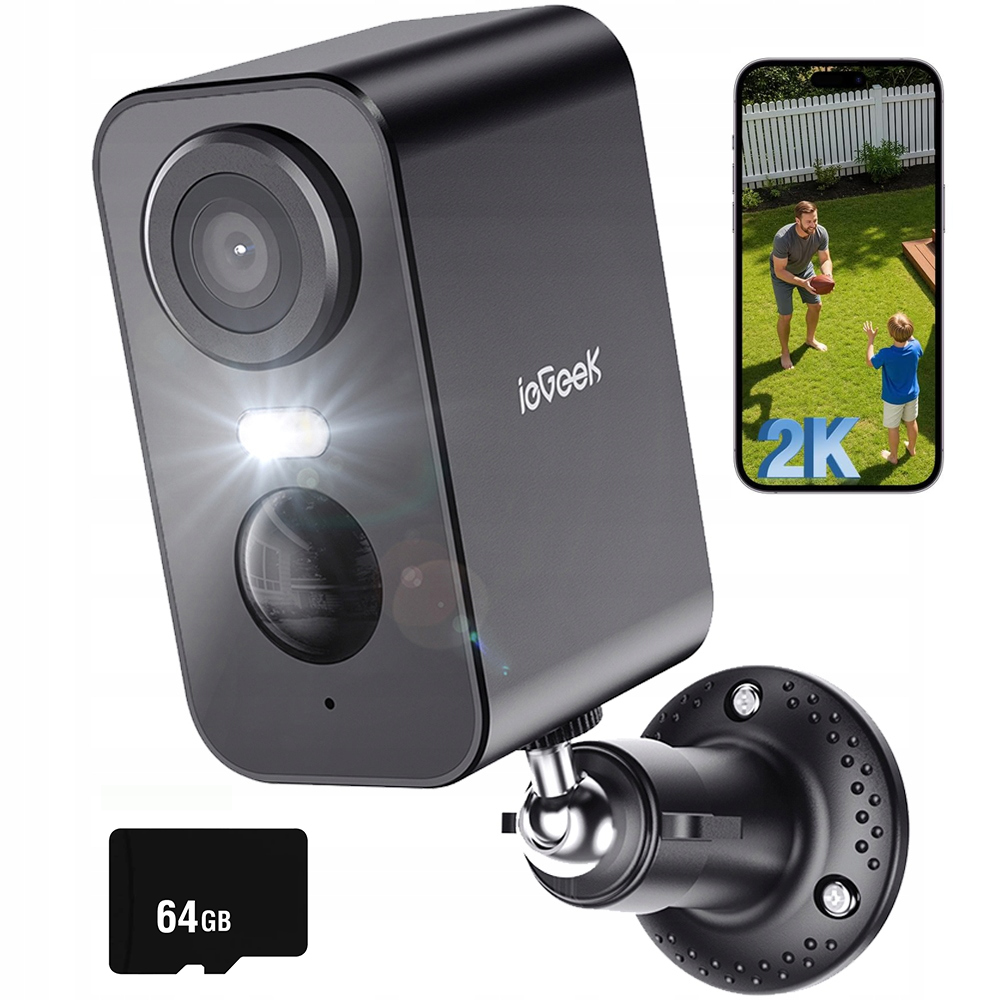 Kamera Na Baterie Bezdrátová Ip Wifi 3MPX Oboustranné Audio 64GB Slot Sd