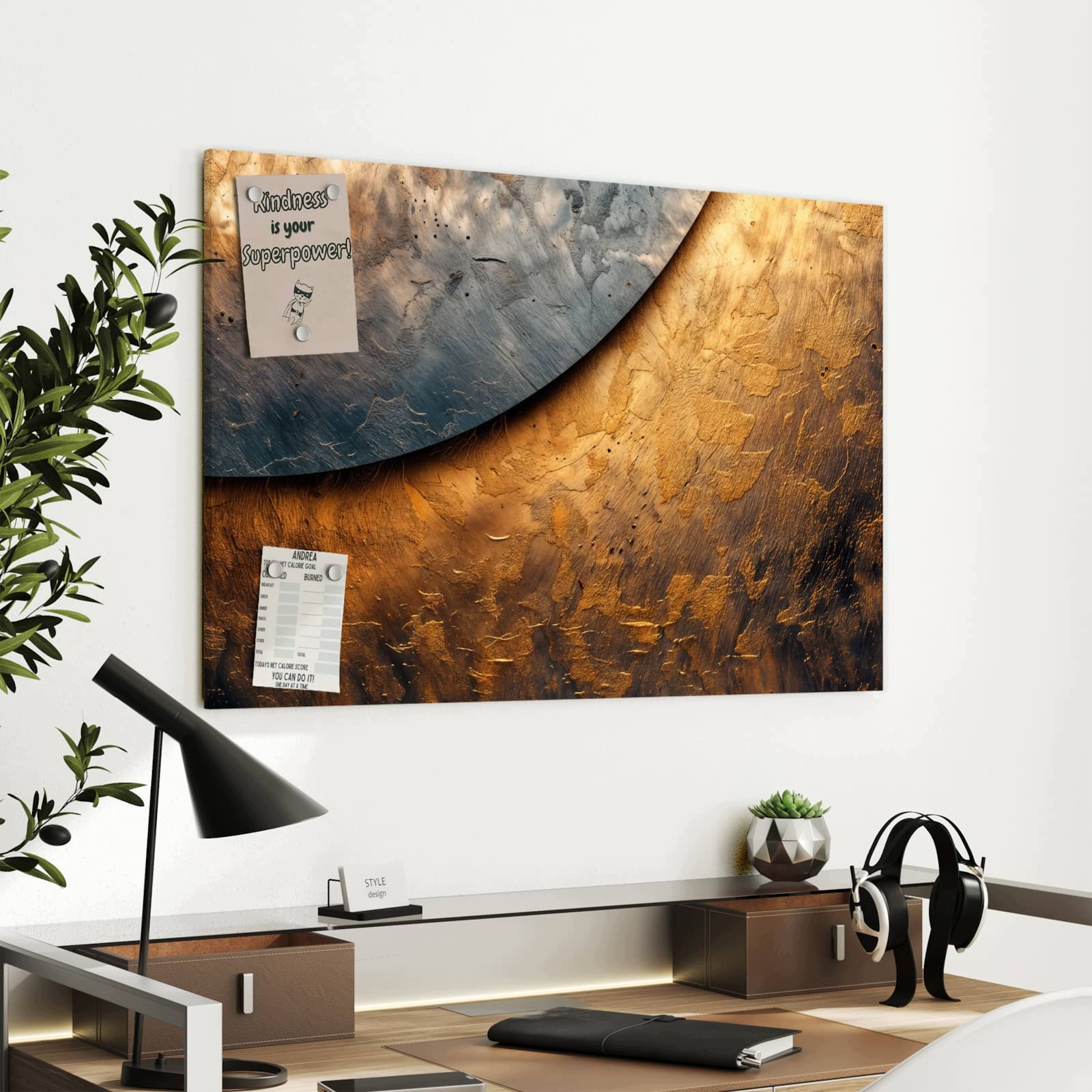 Magnetická tabule Abstraktní Kov 90 × 60 cm