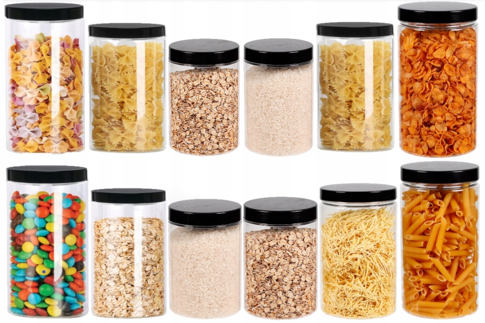 

Słoik Plastikowy Słoiki 12SZT Różne Rodzaje Zestaw