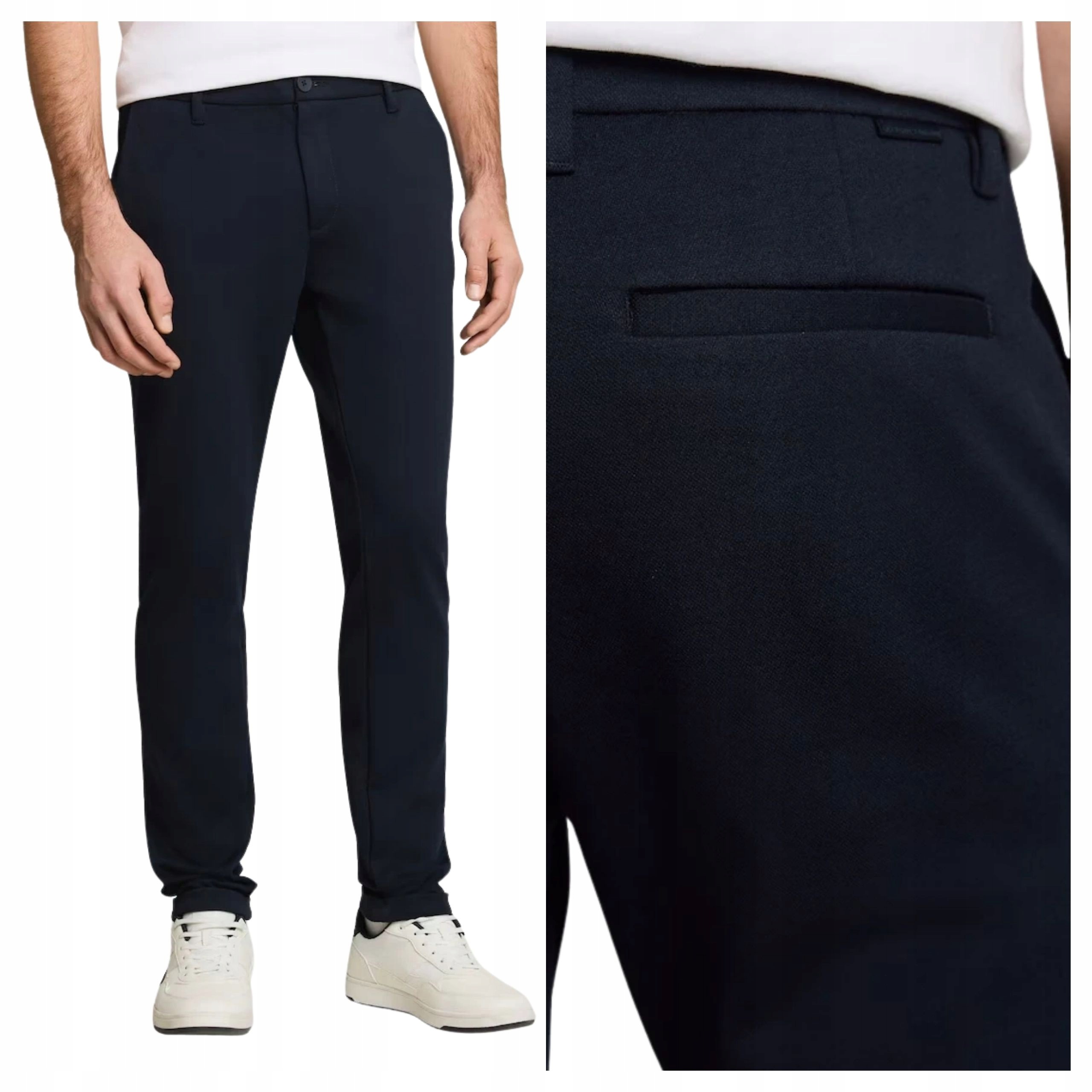Pánské kalhoty Tom Tailor Jersey Slim Chino Tmavě modré Elegantní W32 L34