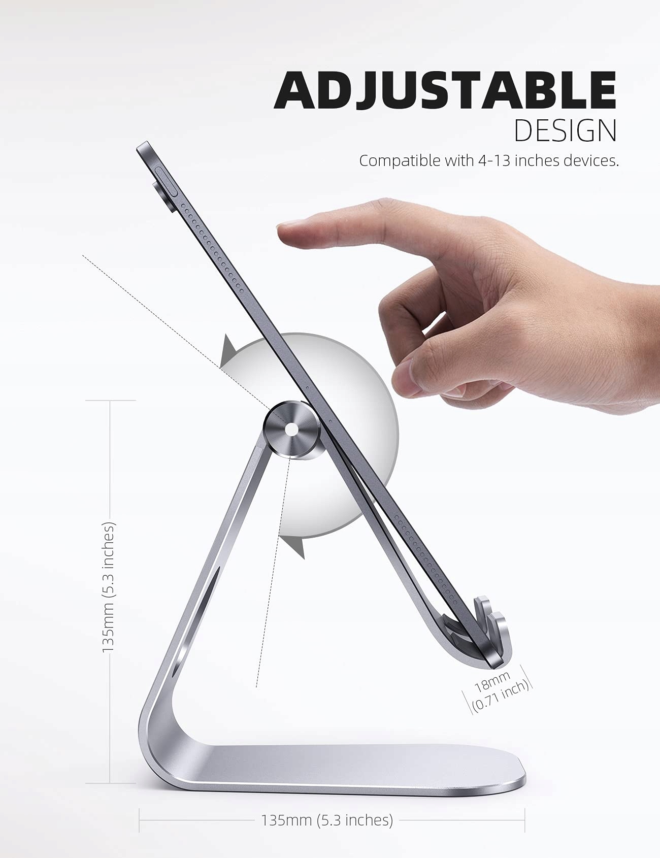 LAMICALL Stojak Na Tablet Regulowany Uchwyt Uniwersalny Do iPad Samsung — miniatura 5