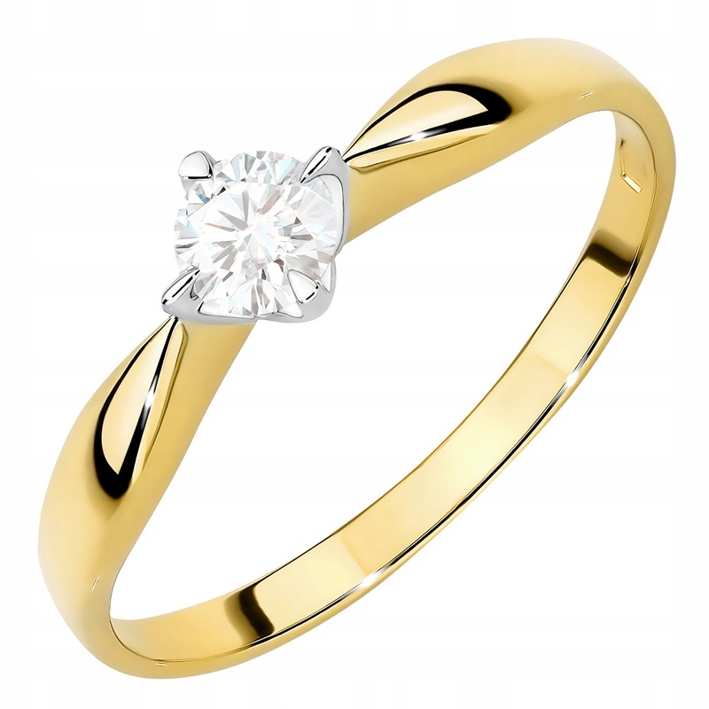 Zlatý Prstýnek Srdce s Briliantem 0,12 ct pr.585