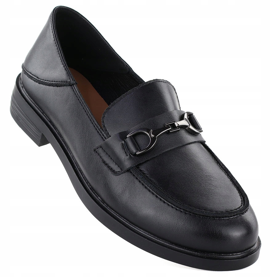 Kožené polobotky mokasíny černé Vinceza 18117 40