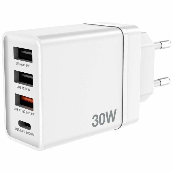 Verbatim Ładowarka sieciowa 30W 3xUSB-A/USB-C Pd 3.0 CHR-30EU2 biały/white