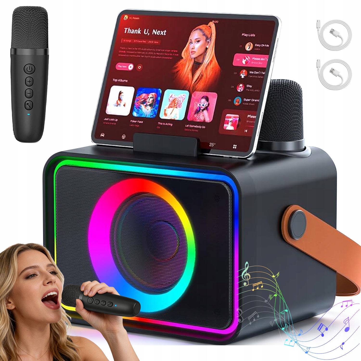 2 Mikrofony Bezdrátový Reproduktor Sada Pro Karaoke Pro Děti Bluetooth