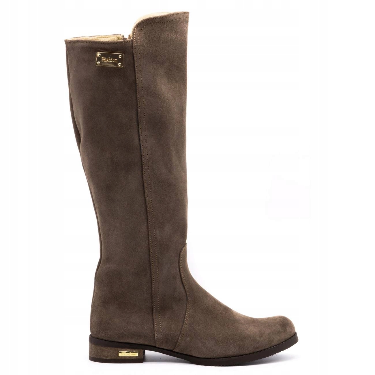 Dámské kozačky Klara ke kolenům zateplené, barva hnědá, zemitá, velikost 38