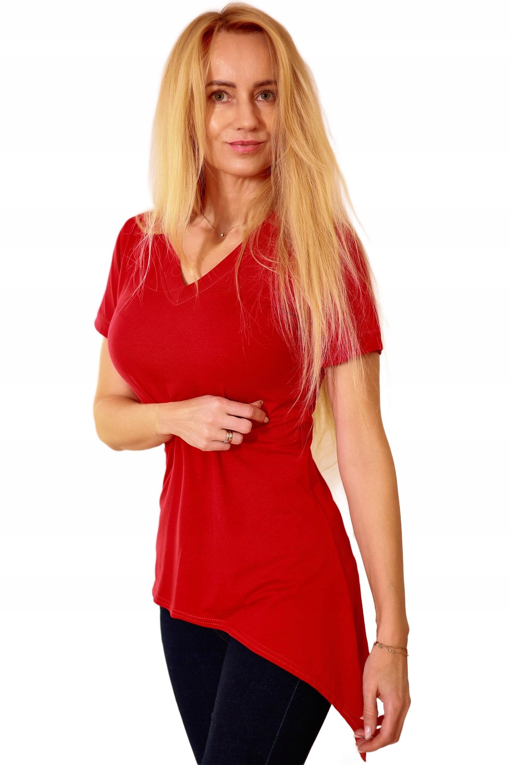 Mikina Tričko Asymetrické Aria Červená 2XL Krátký rukáv Červená