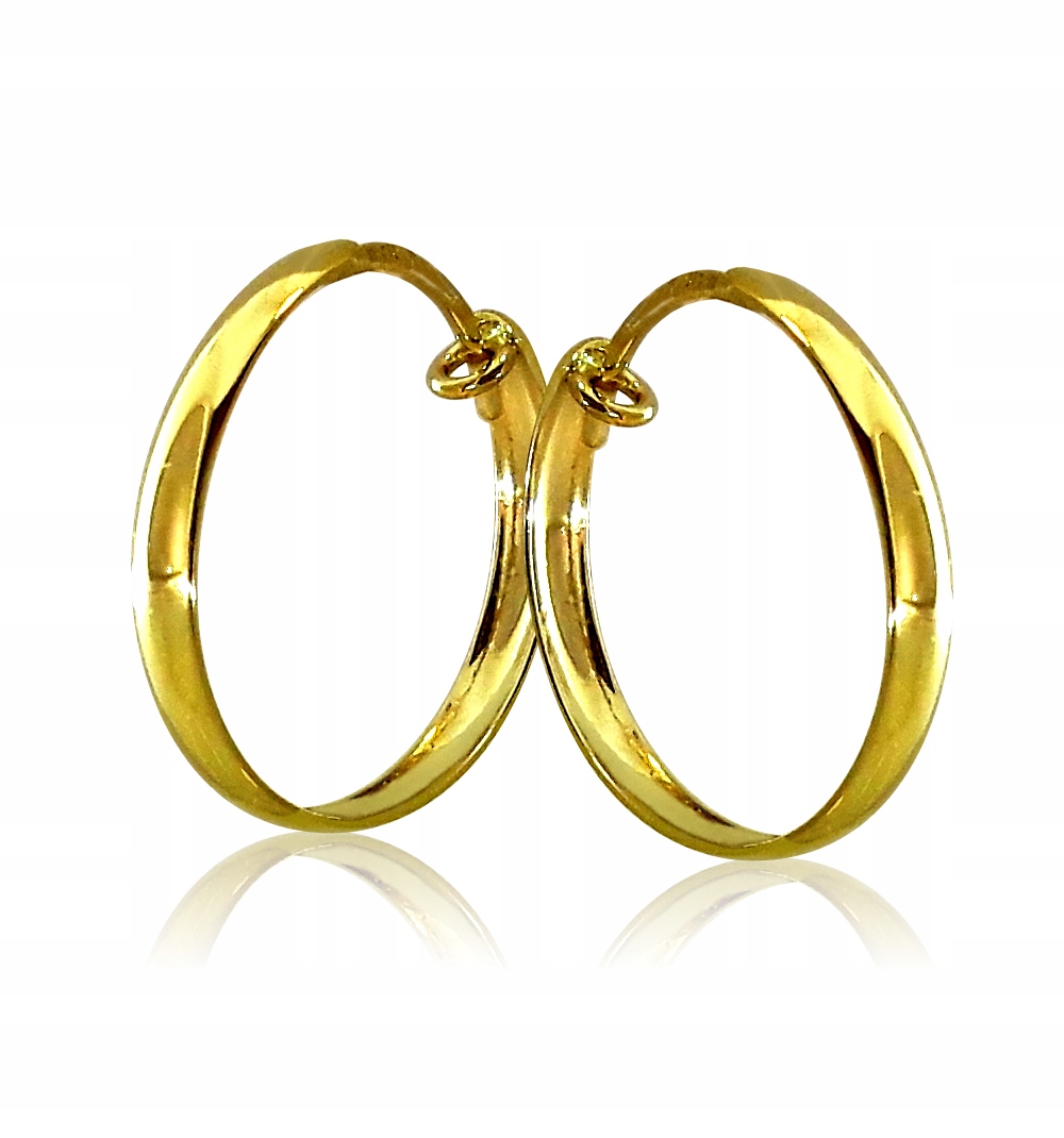 Zlaté Kruhové Náušnice Kulaté Žlaby Zlato 585